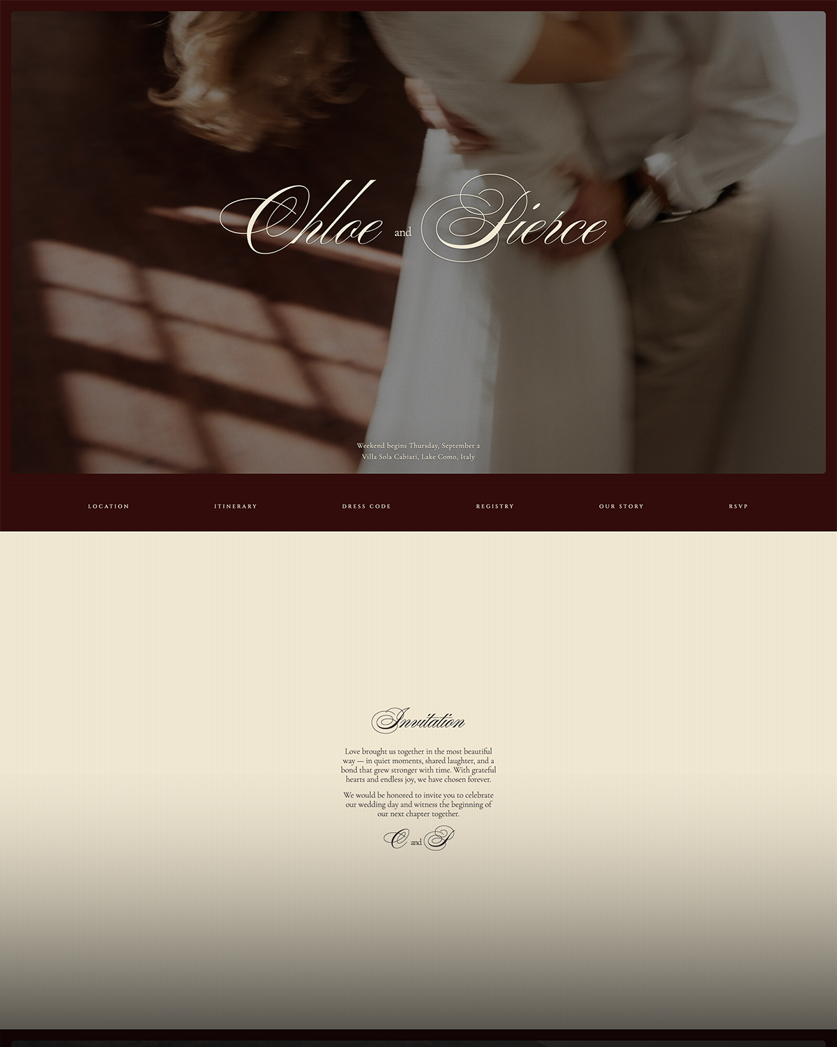 Chloe & Pierce — svatební web