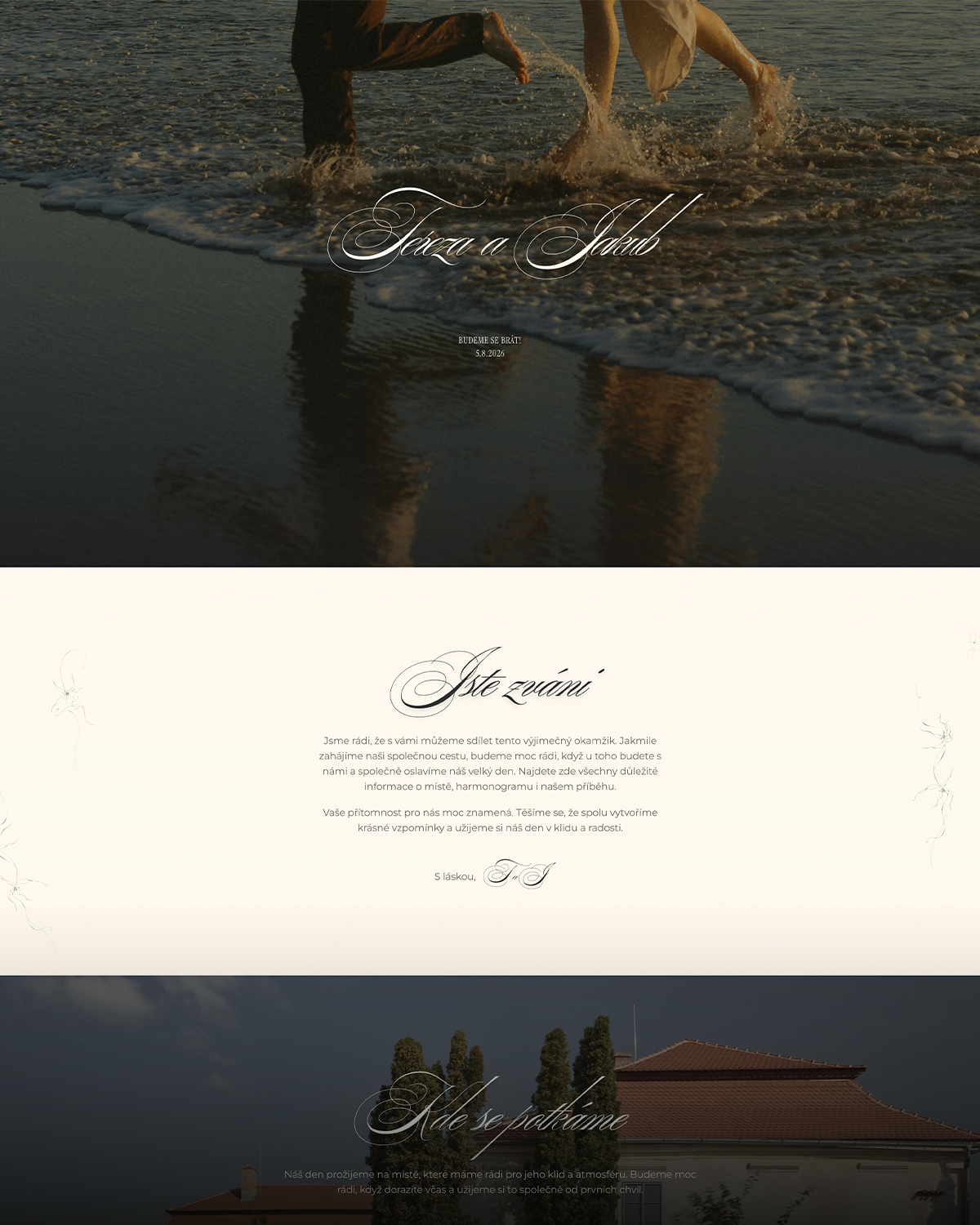 Tereza & Jakub — svatební web